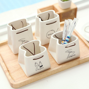 Mini <span class=keywords><strong>pot</strong></span> de fleurs créatif en <span class=keywords><strong>céramique</strong></span> en forme de sac à main, petits pots pour plantes succulentes - Product Image 3