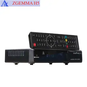 Alta-Tecnologia Digital FTA Localizador de Satélite ZGEMMA H5 & Receptor de Alta CPU Dual Core Linux os HEVC/H.265 DVB-S2 + T2/C Híbrido Gêmeo Sintonizadores