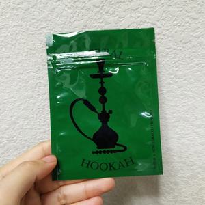 Custom Glossy Green Color Plastic 3 Side Sealed Tobacco Herbal Hookah Bag with Zipper - Product Image 3