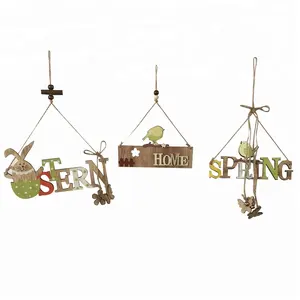 easter Spring Wood hanging words wall decoration sign