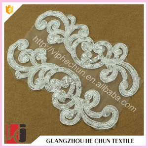 HC-0031 Hechun Applique Nuziale Tradizionale Lussuoso Eco-Friendly in Pizzo Crochet con Perline e Paillettes per Borse - Product Image 5