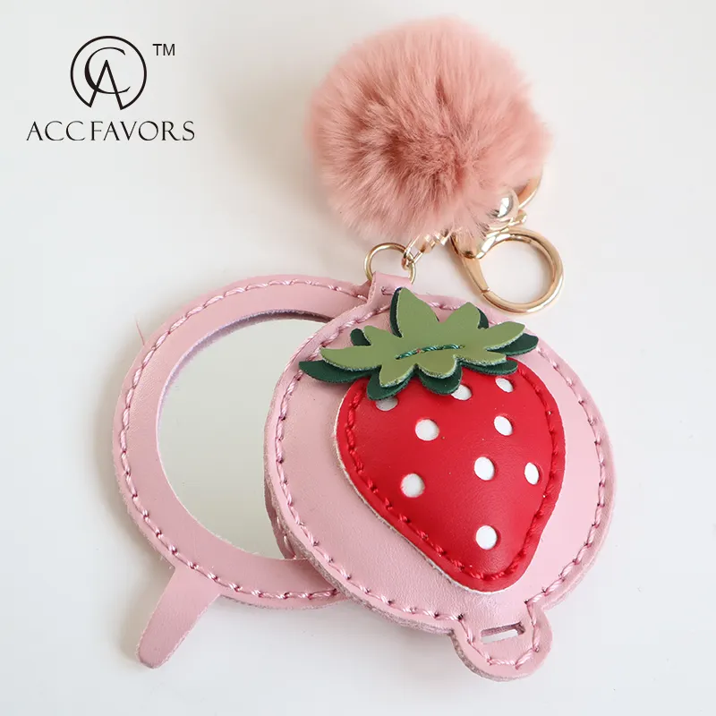 Erdbeer-Kompaktspiegel-Schlüssel bund als Geschenk