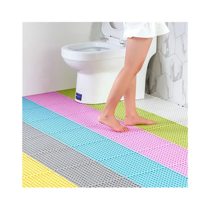 PVC waterproof toilet and bath mat without suction cups