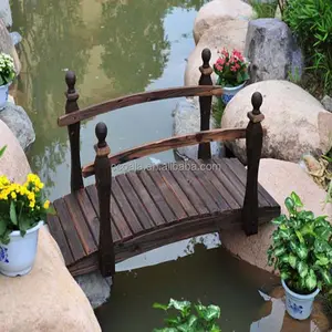 Cầu Gỗ Màu Hoàn Thiện Vườn Gỗ Rắn Pond Arch Lối Đi Ngoài Trời Sân Sau Tấm Ván Sân Vườn Trang Trí Cảnh Quan