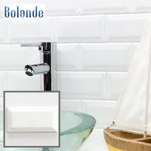 Ultime cina casa decorativo mattonelle della parete della cucina uso domestico smussato 3d matt bianco subway piastrelle backsplash