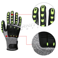 ENTE SAFETY TPR Gants de travail résistants aux coupures à absorption des chocs à haut impact avec finition en nitrile sableux