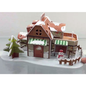 Albero di natale modello di treno 3D Puzzle fai da te Kit di carta per attività familiare casa <span class=keywords><strong>delle</strong></span> bambole in miniatura a mano educativo per i bambini - Product Image 2