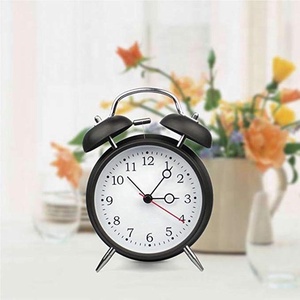 Double cloche réveil fort rétro réveil batterie Reloj avec veilleuse pour chambre - Product Image 4