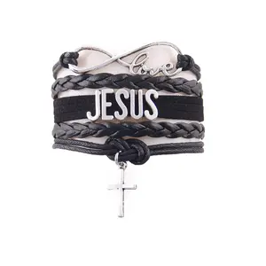 クリスチャンジュエリークリスチャンインフィニティラブウェディングハンドメイドカフブレスレットILove Jesus Cross Bracelet Jewelry