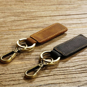 Genuine <b>Leather</b> Strap <b>Key</b> <b>Chain</b> Ring - Product Image 2