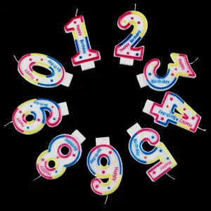 <strong>Rainbow</strong> Colorful Outline Happy <strong>Birthday</strong> <strong>Decoration</strong> and Star Printed Number Candle - Product Image 1