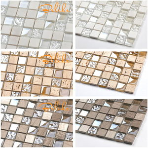 Mosaico in Vetro <span class=keywords><strong>Perlato</strong></span> Effetto <span class=keywords><strong>Marmo</strong></span> per Rivestimento Pareti, Elegante e Decorativo per Facciate e Interni - Product Image 1