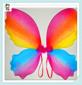 Kids Girls Party Fancy Dress Costume Rainbow Colors Fairy Wings <span class=keywords><strong>con</strong></span> Glitter HPC-2393 - Product Image 2