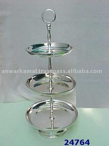 Design classique nouvelle gamme support de gâteau de service en métal support argenté en laiton 3 niveaux pour bébé douche anniversaire et anniversaire - Product Image 2