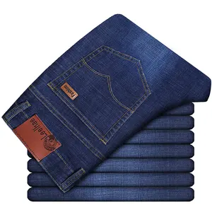 Оптовая продажа, модные облегающие светло-голубые джинсы в английском деловом стиле