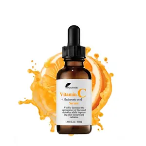 Cosmetics factory OEM freckle fading reduce wrinkle aging whitening vitamin c serum with 15% L- ASCORBIC ACID