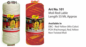 Fil de Kalava en coton rouge et jaune naturel avec infusion de menthe verte pour Pooja hindoue, cérémonies de dévotion, offrandes de temple - Product Image 4