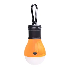 4 pack Factory Wholesale Price Dry Battery Lighting 3 Modes Tent ABS Camping Lantern Led Bulb Light with Carabiner