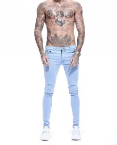 Royal wolf denim garment factory light blue low waist jeans men skinny jeans denim