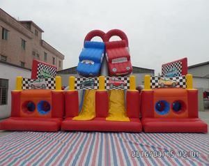 Personnalisé Hot 2021 Meilleur Design pour Garçons Voitures Inflatabledd Slide Racing Run Énorme Parcours D'obstacles Divertissement Parc Vente Vente - Product Image 2