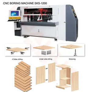 SKS-1200 muebles panel de escaneo de código de barras personalizado CNC boring machine