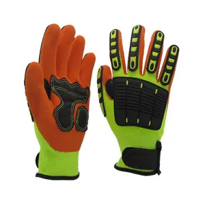 Finger Protector Anti Impact Cut Resistant Mechanic Nitrile Coated Safety Working Gloves For Construction