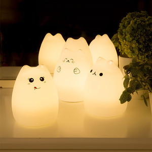 Discount LED <strong>Night</strong> Lamp 7 Colors Colorful USB Rechargeable <strong>Cat</strong> Kids Silicone Led <strong>Night</strong> <strong>Light</strong> - Product Image 1