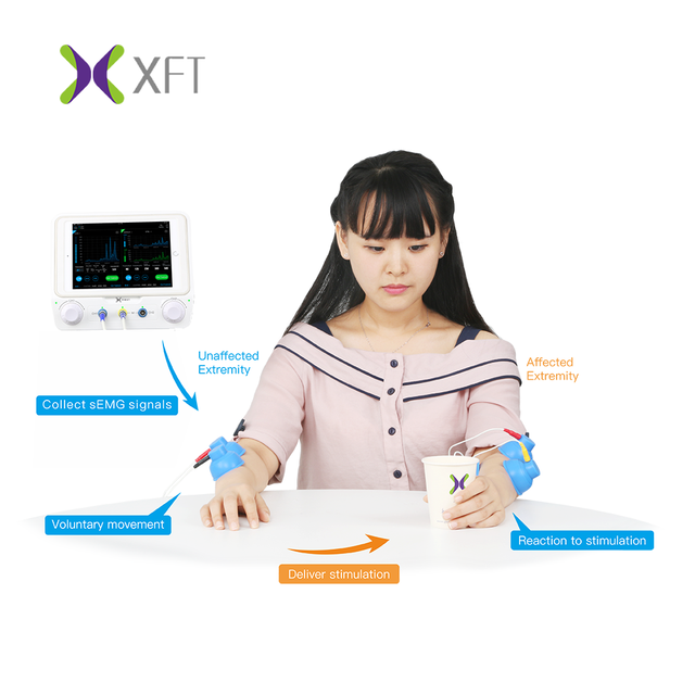 EMG Machine Triggered Biofeedback Functional Electrical Stimulation with Dual Channels ISO 13485 Certified for Rehabilitation
