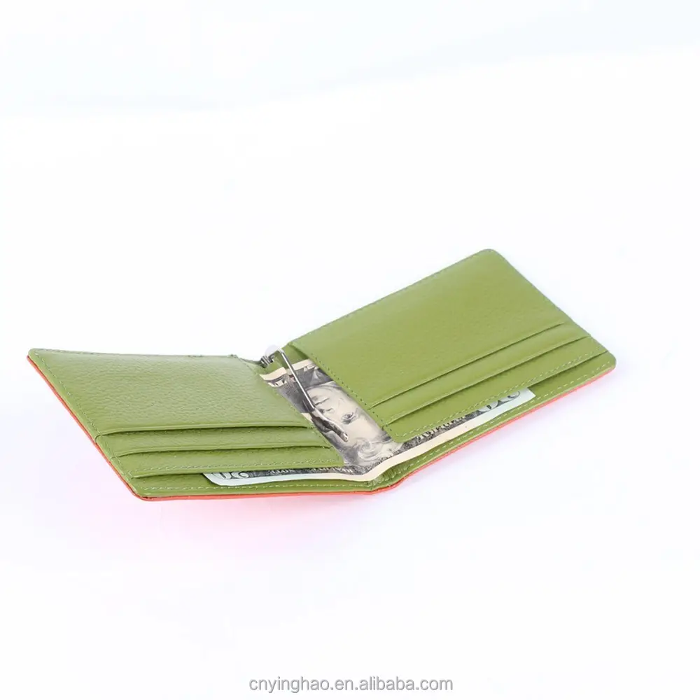 Gute qualität stilvolle wallet zip um geldbörse leder frühling reine geld clip