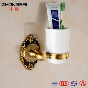 Real lavabo latón antiguo baño sola pared taza vaso - Product Image 2