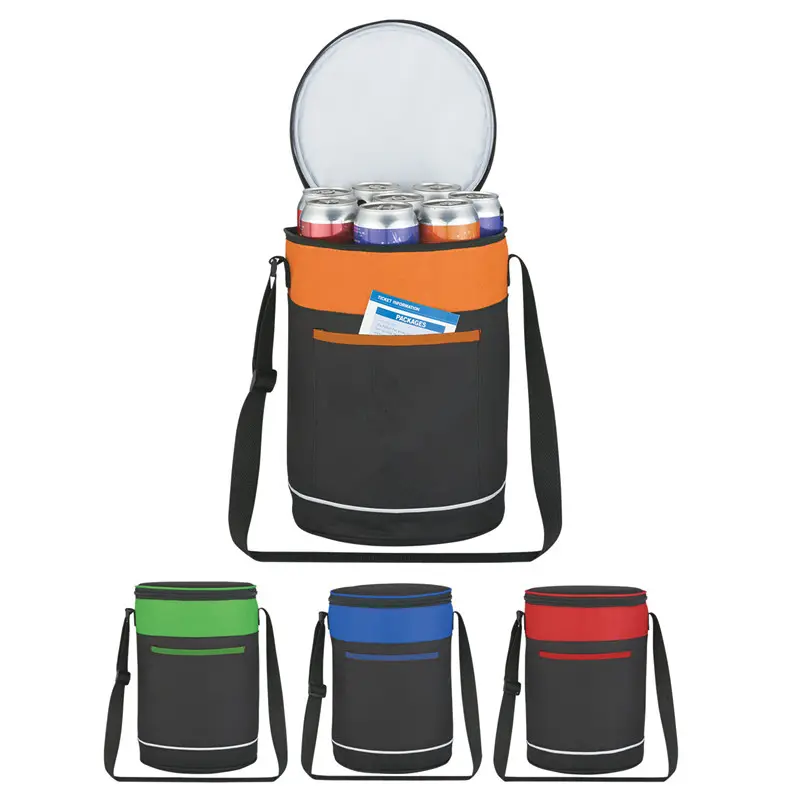 Four Colors Option 600D Polyester Barrel Buddy Round Wine Cooler Bag