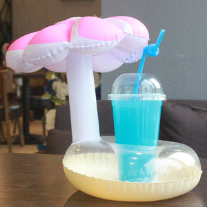Sombrilla <span class=keywords><strong>inflable</strong></span> <span class=keywords><strong>de</strong></span> PVC con forma <span class=keywords><strong>de</strong></span> seta, soporte para bebidas, soporte para botellas flotantes para piscina, bandeja móvil, juguetes inflables personalizados - Product Image 2