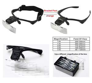 Loupe de bijoutier professionnelle à 5 lentilles avec 2 LED, support et bandeau interchangeables - Product Image 2