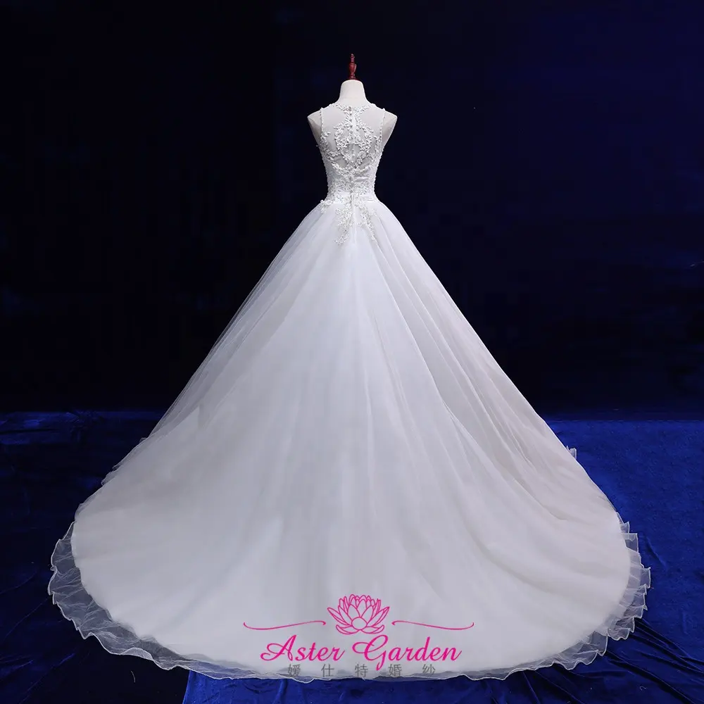 Elegante Vestido de noiva A-Linie Brautkleid Robe de Mariage Spitze Perle Spitze Luxus Brautkleider 2021 Abiti da sposa s228
