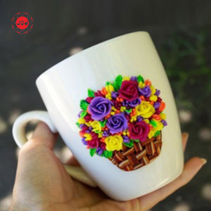Taza de Cerámica en Oferta con <span class=keywords><strong>Arcilla</strong></span> Polimérica Hecha a Mano, Taza de Regalo de Cerámica - Product Image 3