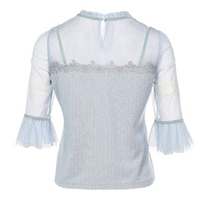 Camicetta Vintage floreale con lacci a svasatura mezze maniche aderenti in vita o collo nuova collezione estiva top traspiranti per l'autunno primavera - Product Image 2