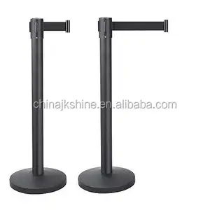 Bank Metal Guard Rail Retractable Belt Display Stand Crowd Control Barrier For Q Manager