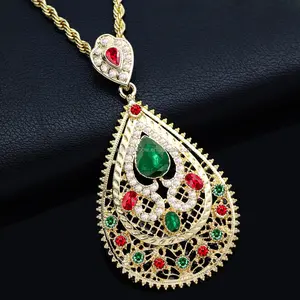 Collier avec pendentif marocain en or 18K, bijou pour hommes, vente en gros
