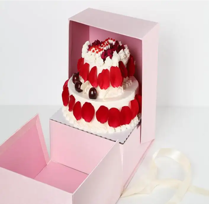 Yüksek kaliteli çift kek kutusu hediye kutusu yaratıcı çiçek kutusu çin sevgililer günü balon sürpriz Web ünlü doğum günü kağıdı