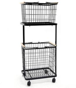 Chariot en fer métallique de Style Simple moderne pour <span class=keywords><strong>cuisine</strong></span> et salle de bain, chariot de rangement roulant en maille - Product Image 4