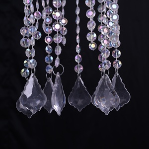 Decorazione di cerimonia nuziale del <span class=keywords><strong>diamante</strong></span> di perline con foglie di goccia di plastica lampadari - Product Image 4