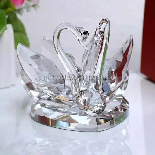 Regalo de boda de cristal elegante, regalo de decoración del hogar, MH-TE0013 de cisne de cristal