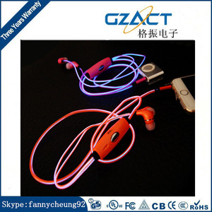 EL auriculares para música luz intermitente la luz LED <span class=keywords><strong>funky</strong></span> cool de moda el auriculares cable deportes - Product Image 3