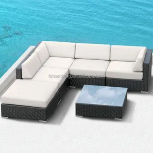 Sofá Esquinero Reclinable de Ratán de 3 a 4 Plazas - Product Image 1