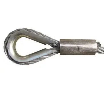 Nhà Máy Cung Cấp Electro Mạ Kẽm Dây Thép Rope Sling Lắp Ráp Với Dây Thừng Thimble Và Nhôm Ferrules