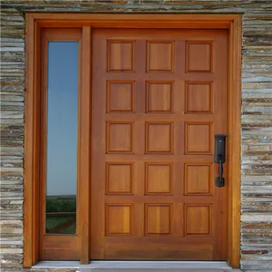 Frente de roble de celosía puerta de madera de la foto de la última puerta principal diseños