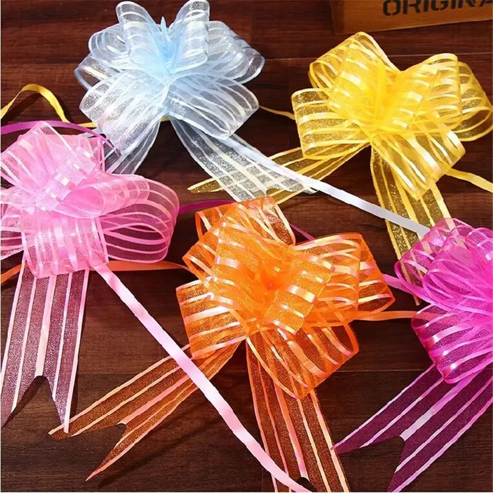 30mm ORGANZA PULL BOWS Quality Wedding Car Gift Wrap Pew Party Poly Bow Ribons 