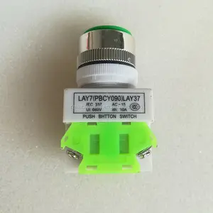24mm push button emergency stop switch elastic reset with green plastic mushroom cap