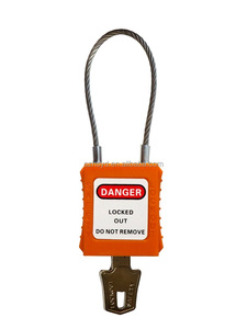 Candado de Cable de acero inoxidable 304 recubierto de PVC con llaves iguales o diferentes características de etiquetado de bloqueo de cilindro de latón - Product Image 3