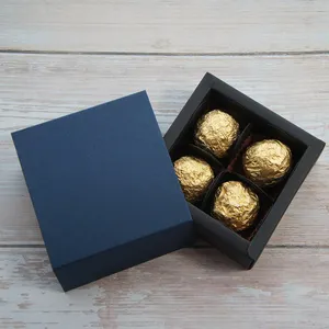 Small Square Shape Blue Luxury Chocolate Packaging Box